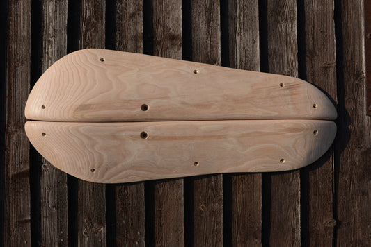 A carved elm edge/jug. Type of wood: elm. Dimensions(LxWxH): 90x18x7. Eco-friendly holds for modern indoor climbing.